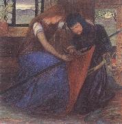 Elizabeth Siddal A Lady Affixing a Pennant to a Knight's Spear oil painting picture wholesale